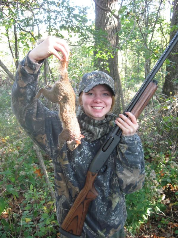 she is a killer now and addicted. This is her first kill 2009. Grey squirrel