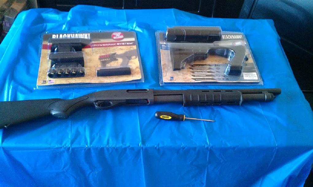 Before installing new stock, Magpul forend already installed