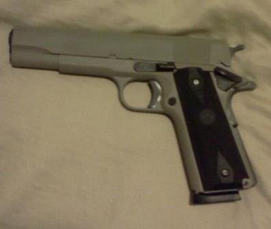 I bought my Rock Island 1911 years ago when I turned 21, It was my first handgun and 1911, it's a work horse and still kicking, the last year I replaced all the recoils / hammer springs, and a few years back had it sand blasted/stripped and painted the desert color it is today.