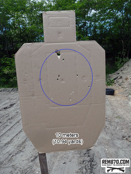 Shotgun Buckshot Pattern - 10 Meters