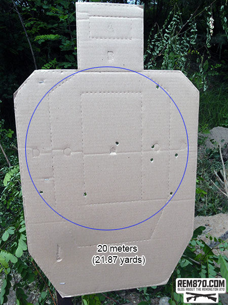 Shotgun Buckshot Pattern - 20 Meters