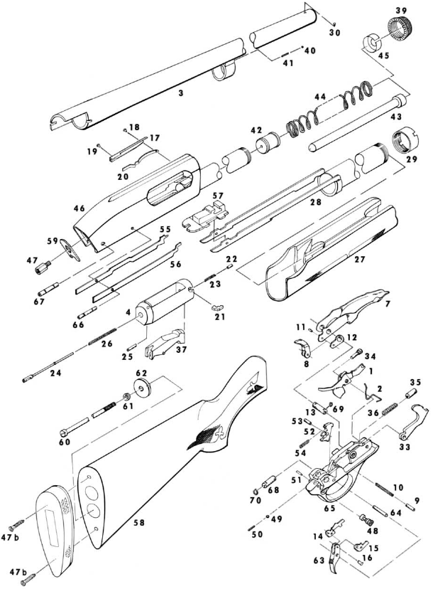 Remington 870 Parts List and Schematic